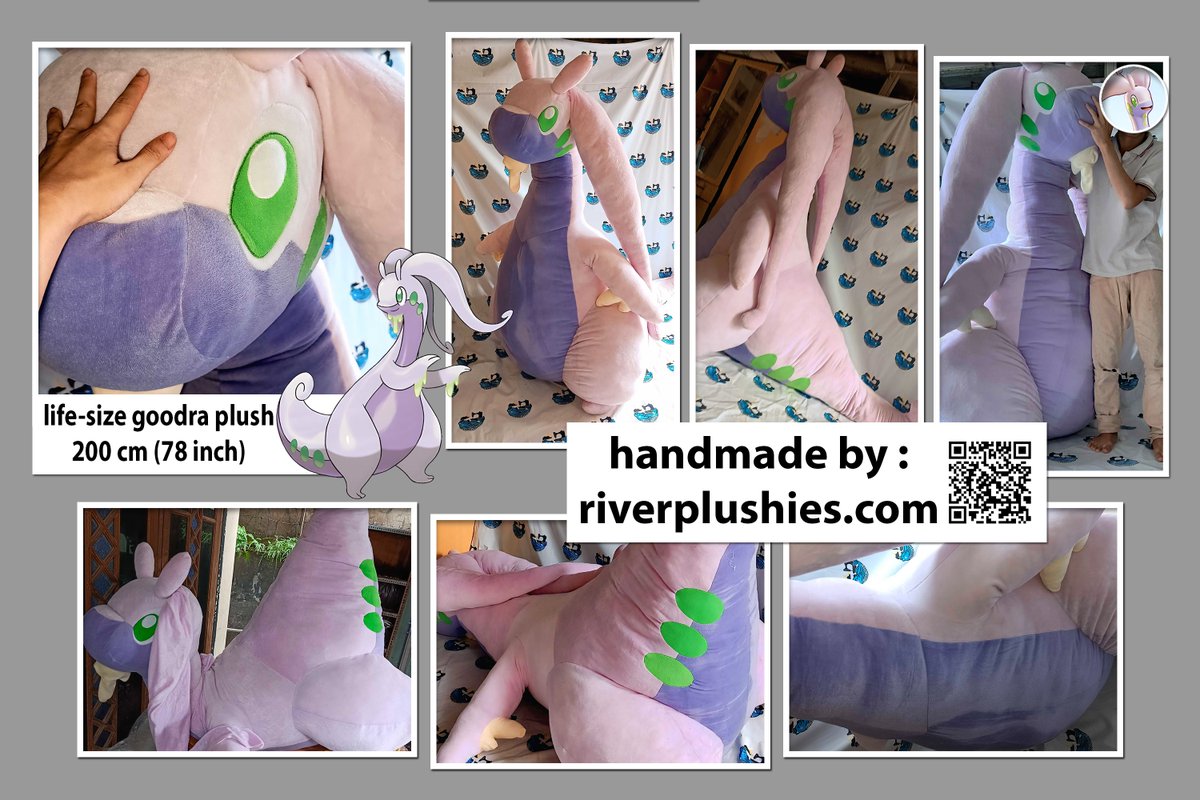 River4Maxwell's tweet photo. commission work, 
life-size Goodra, yes life-size! 200 cm!
this the biggest plush that i ever created! 
check reply for more photo!
#plush #pokemonplush #lifesize #pokemon https://t.co/xlFzlHXgqx
