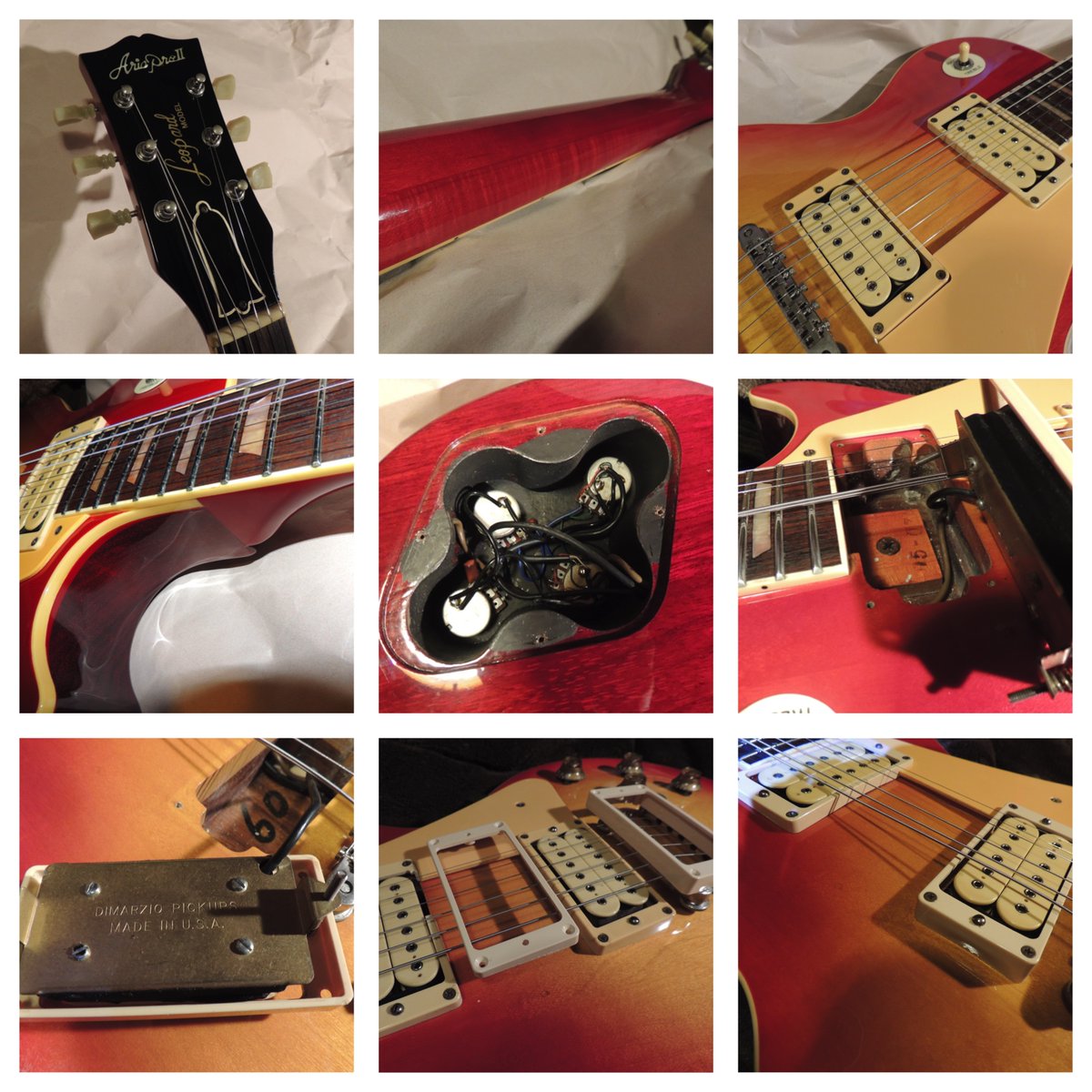 NGD Aria Pro II LS-500D 1981年製。ピックアップリングとジャック