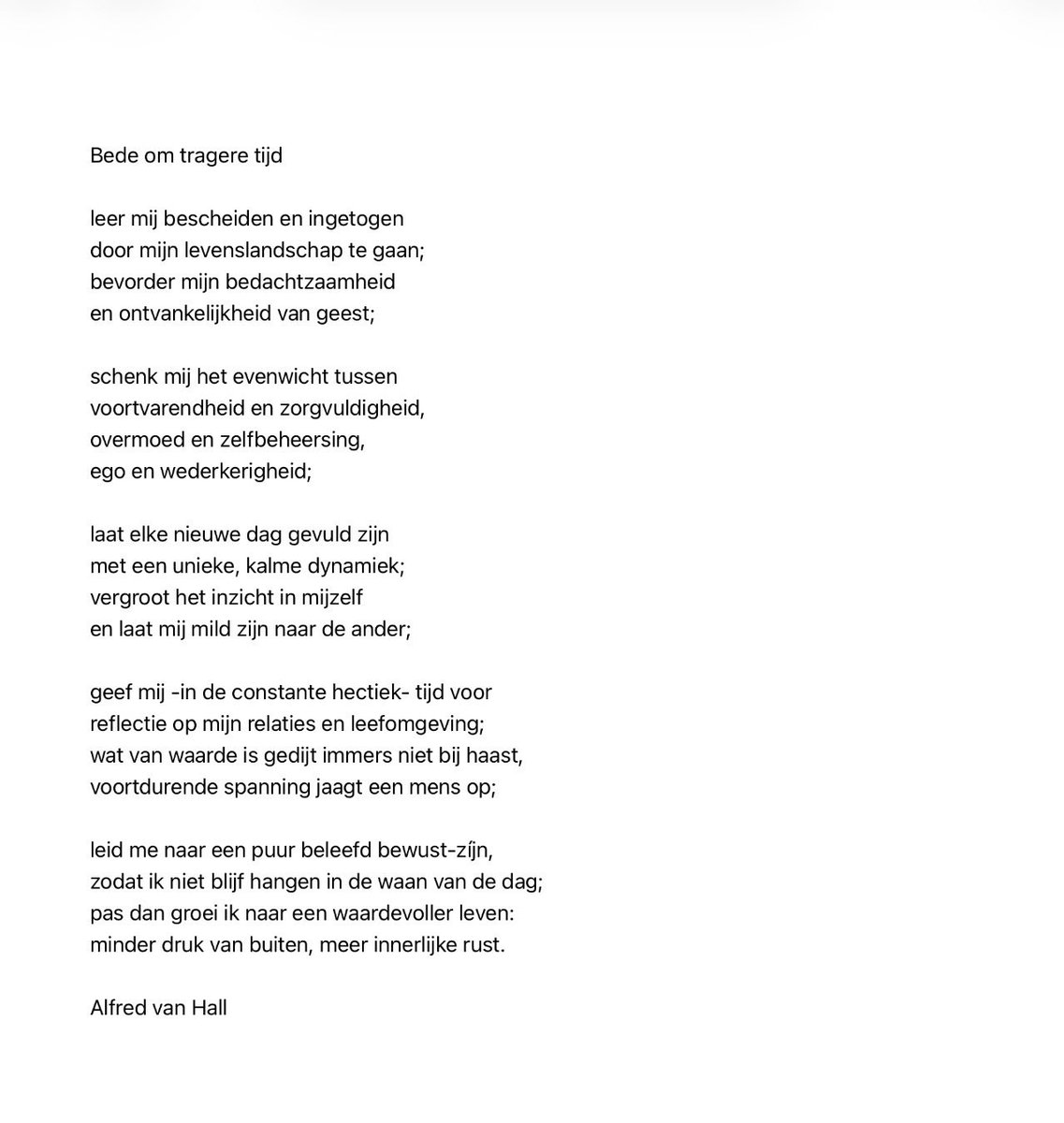 HallVan's tweet image. Weekendgedicht. ‘Haast u langzaam.’