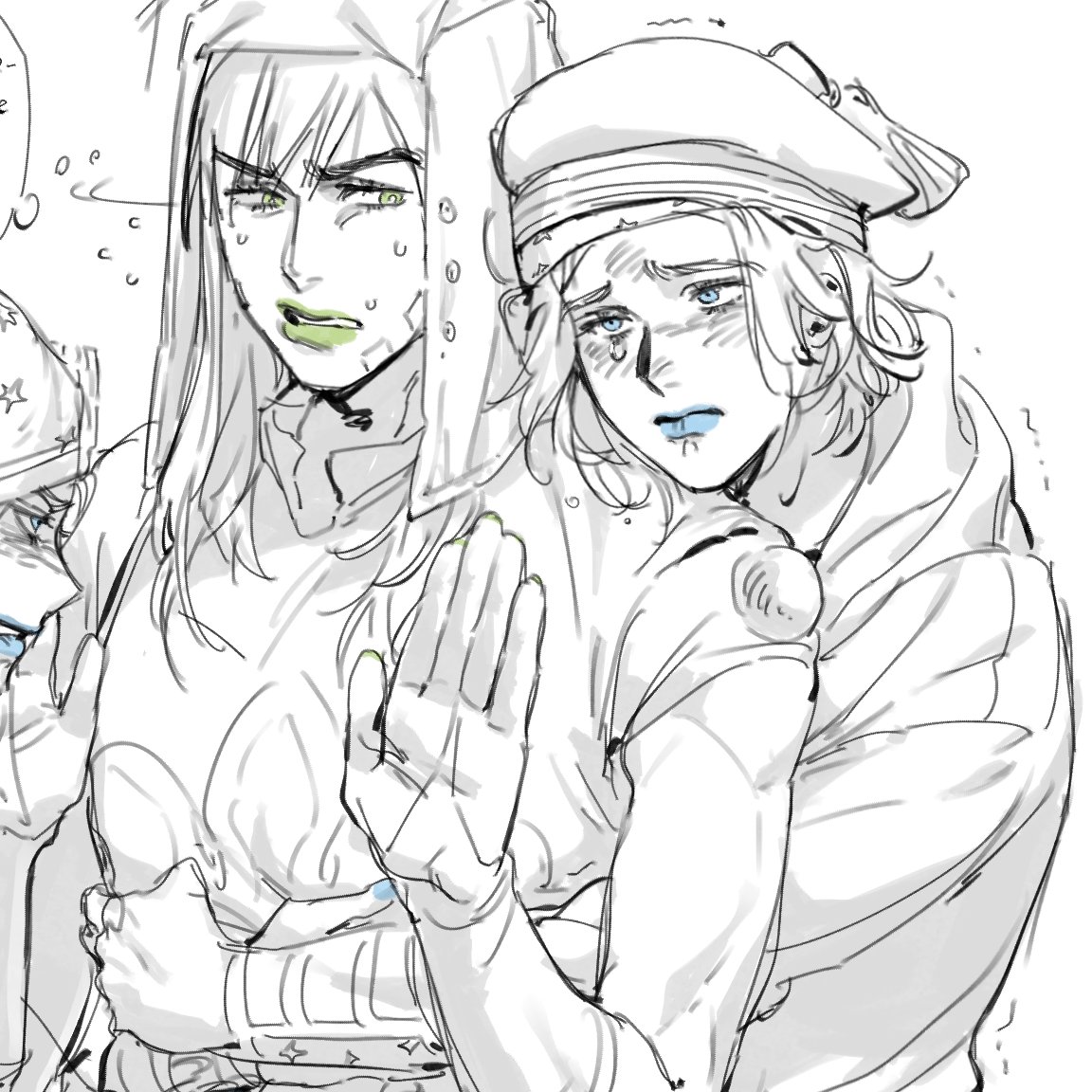 gj7145842's tweet photo. not me realizing I always draw johnny clinging to gyro🥹🥹🥹🥹🥹 https://t.co/NnYmHZYWIK