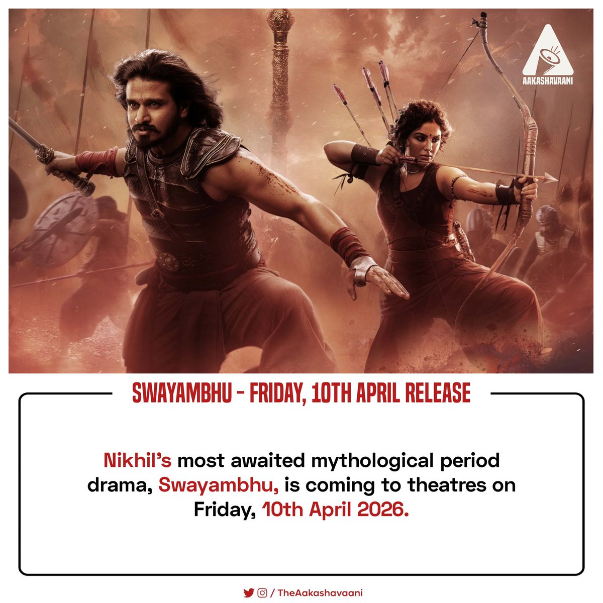 TheAakashavaani's tweet photo. #Swayambhu - 10th April Release https://t.co/aw3k6smMJ9