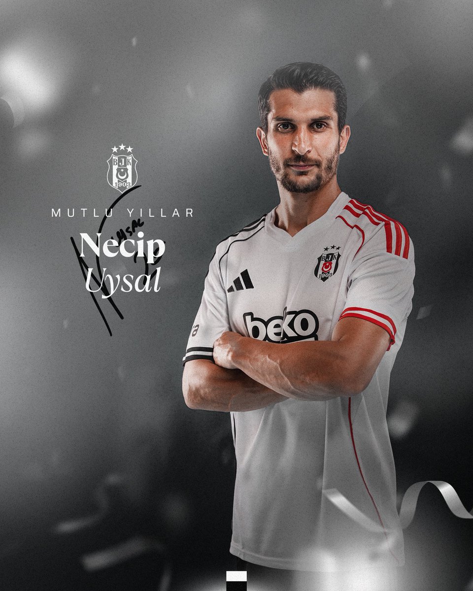 Besiktas's tweet image. Bugün futbolcumuz Necip Uysal’ın doğum günü. 🎂 

İyi ki doğdun Necip Uysal, mutlu yıllar.
