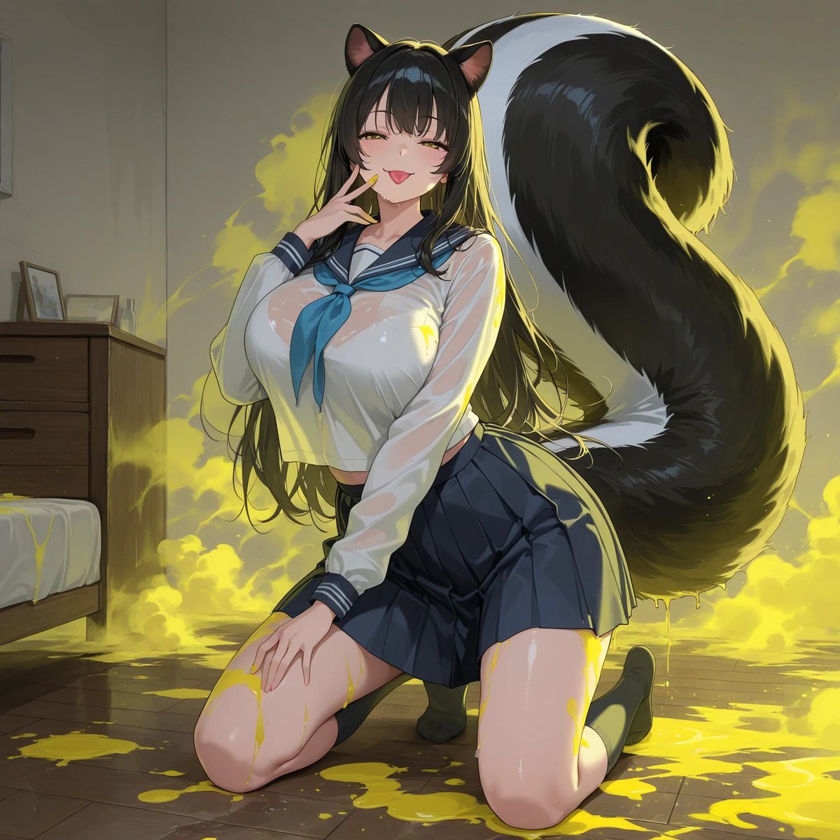 カレの部屋にマーキングするスカンクJK 