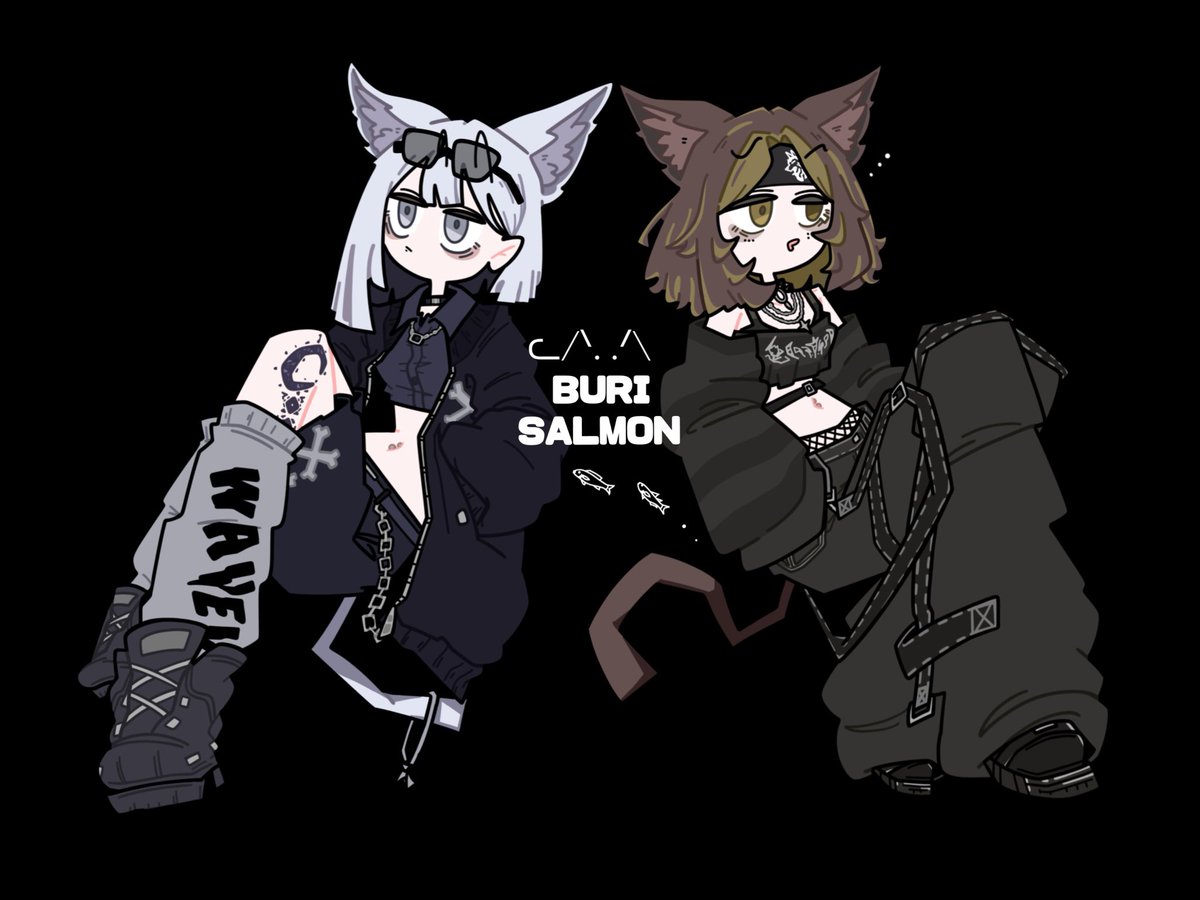 710_VR's tweet image. 積み本さんの絵柄ほんとにタイプすぎる🫶
描いてもらえて良かった〜☺️⸝⸝

- ̗̀  ぶりさーもん！🐟   ̖́-