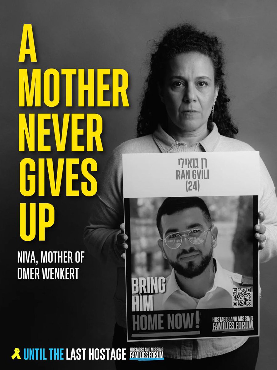 bringhomenow's tweet photo. One year since the deal that brought home 33 Israeli hostages alongside 5 Thai hostages.

Mothers of returned hostages stood beside Talik Gvili and joined her call:
“A mother never gives up.”

Together, they dedicated this call to Ran Gvili, the last hostage still in Gaza.

“We promised, until the last hostage. Ran is now the son of all of us. As a mother, I share Talik’s pain that Ran is the last one in captivity” said Niva, mother of captivity survivor Omer Wenkert.

These mothers know exactly what Talik is living through.
And they continue to stand with her, raising a mother’s cry for her son’s return.

Photo credit: Yahav Trudler

#UntilTheLastHostage
