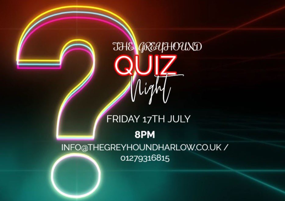 TheGreyhounduk's tweet photo. 📚QUIZ NIGHT📚
📅 Friday 17th July
⏰ 8PM
📍 The Greyhound
Round up your smartest mates and get involved! 🧠✨Brains, banter &amp; beers guaranteed 🍺
#QuizNight #Fridays #TheGreyhound #PubQuiz #Harlow https://t.co/px2t579fIH