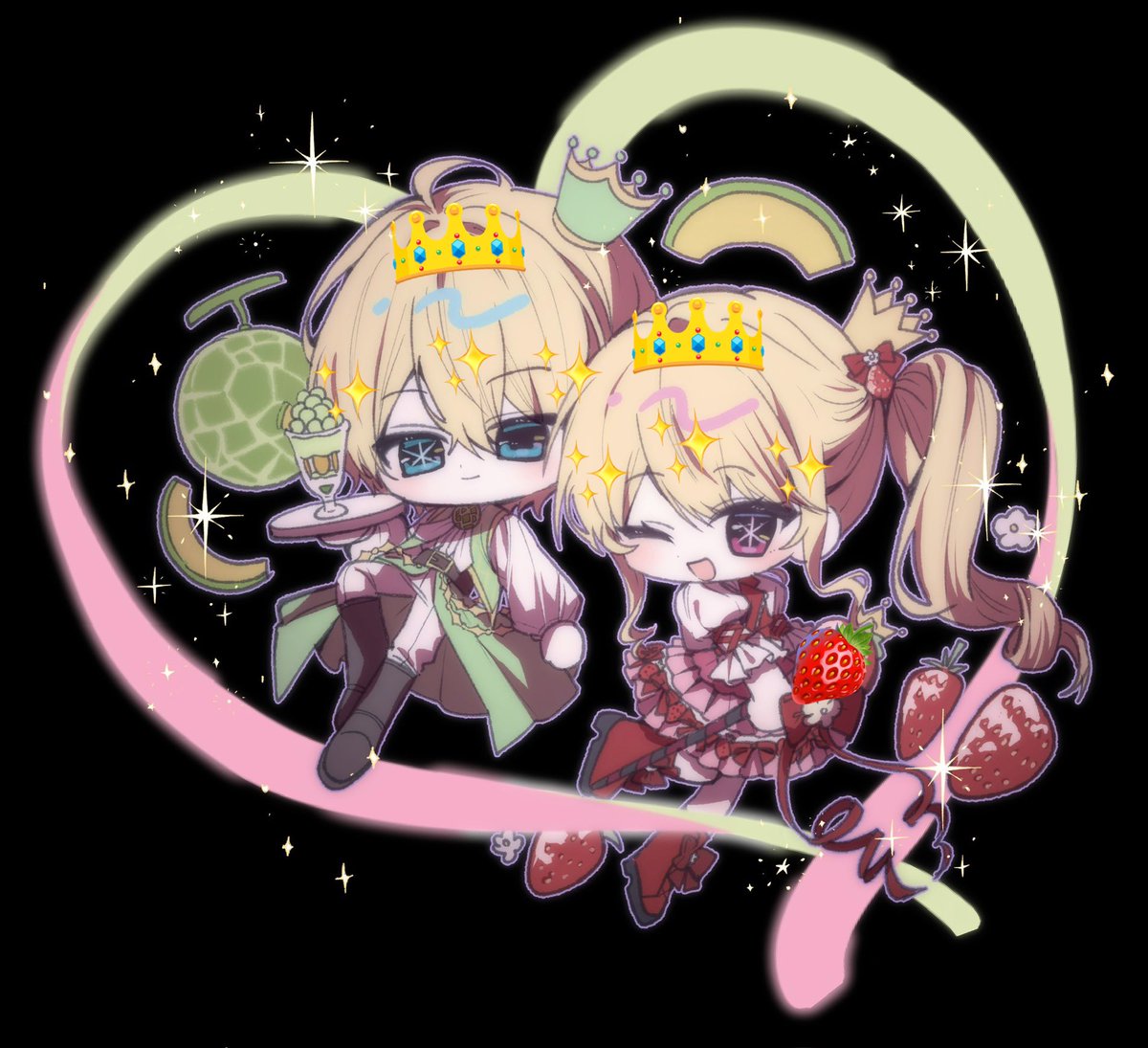 아쿠루비 커미션 맡겼던 거~!! 🍈👑x👑🍓
#アクルビ ⓒ또도곰 님