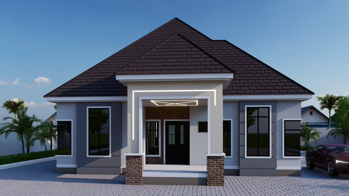 eocEmpire's tweet photo. Elevate your lifestyle with this sleek 4-bedroom bungalow! Boasting a vast lounge area for relaxation, a sophisticated anteroom, an expansive kitchen complete with a dedicated store, and the latest smart features for seamless modern living. If you can dream it, we can build it! https://t.co/T7yvEeAUnF