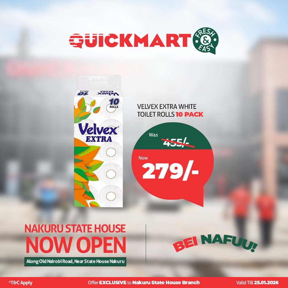 Quickmart continues to simplify everyday choices. Nakuru State House shoppers enjoy convenience paired with fair pricing. This is shopping without pressure or regret. #Quickmart65 #FreshAndEasy.