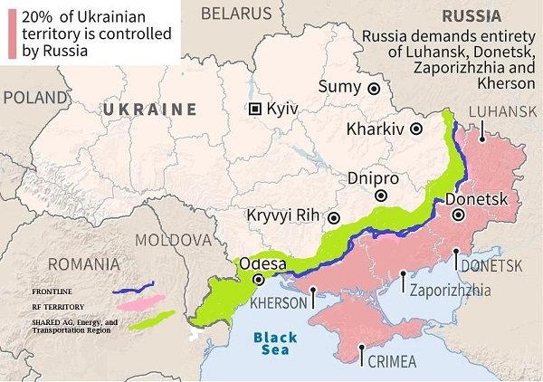 <a href="/ZelenskyyUa/">Volodymyr Zelenskyy / Володимир Зеленський</a> The further progression of Ukraine losing more territory and important Black Sea ports and beyond. This doesn't need to happen. A return to neutrality for Ukraine is best for all involved. Let's end this horrifically brutal proxy war immediately. The Kyiv regime needs to clearly