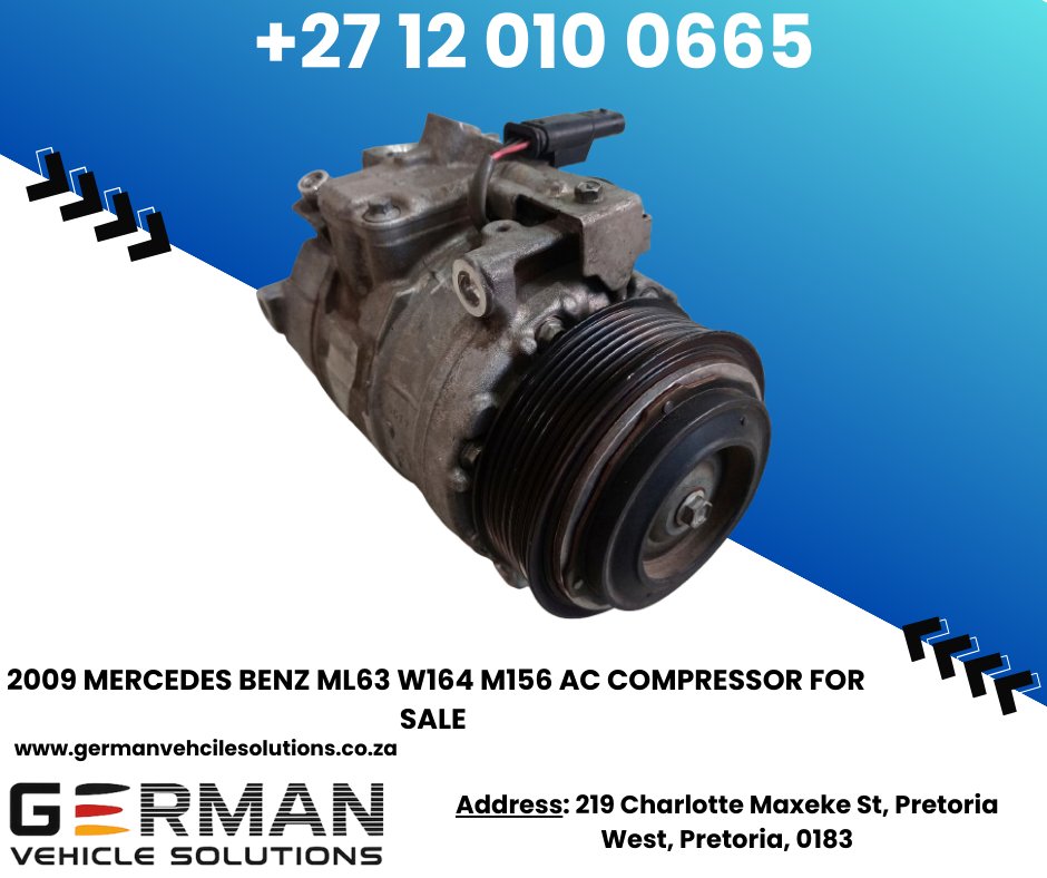 GermanSpares219's tweet image. 2009 mercedes benz ml63 w164 m156 ac compressor for sale
#accompressor #m156engine #ml63w164 #usedairconparts #autorepairsa #vehiclespares
Call/WhatsApp: +27 71 942 8573
Landline: +27 12 010 0665
Address: 219 Charlotte Maxeke Road, Pretoria West
germanvehiclesolutions.co.za