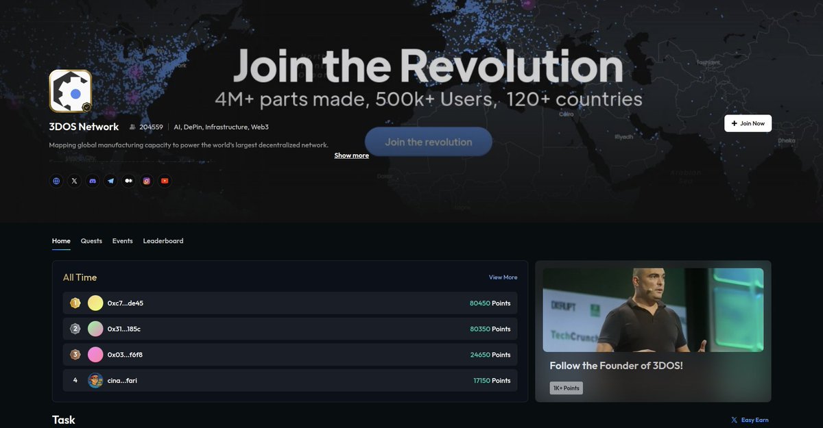 gm frens 🌞 

You out here scrolling, but missing free 3DOS points 👀
Hit up 👉community.3dos.io 

Complete tasks. Farm points. Touch grass later. 

<a href="/SuiNetwork/">Sui</a> <a href="/WalrusProtocol/">Walrus 🦭/acc</a> <a href="/DeepBookonSui/">DeepBook Protocol on Sui</a>
