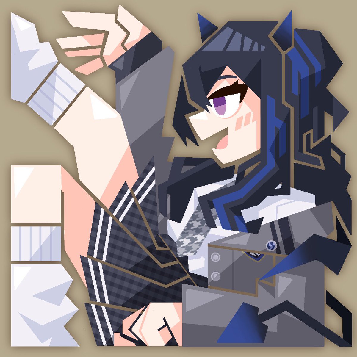 モンハンのアイコン風に描いてみた🌠
 #一ノ瀬の絵