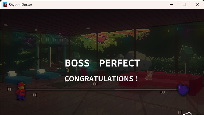 CookDo19's tweet image. Bitter Timesパーフェクト！！！
ようやく100%クリア達成！！！！！
#RhythmDoctor