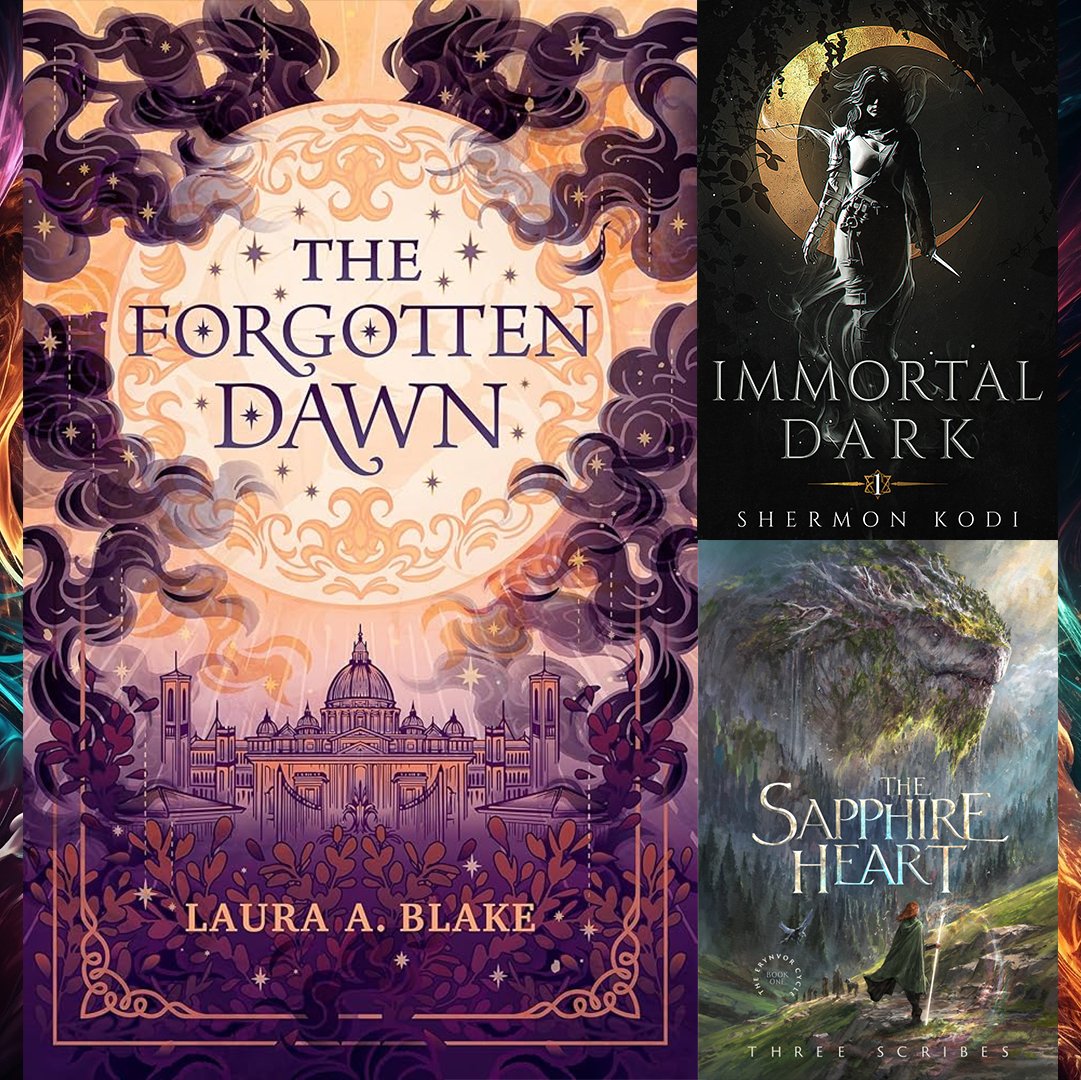 dominish_books's tweet image. Just for fun, we ran an SPFBO11 cover contest in my Book Club Discord recently, with members nominating and then voting on their favourites. The Forgotten Dawn (art: An-Nhien Nguyen) just beat Immortal Dark (art: MiblArt) and The Sapphire Heart (art: Jeff Brown) for the win!