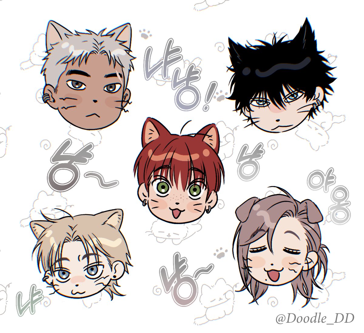 Doodle_DD's tweet photo. 충격 고양이밴드 실존🐱🐱🐱🐱🐱
#바닐라선디 https://t.co/EEs4UoMMYq
