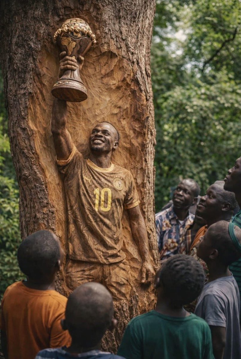 In the village of Joal-Fadiouth, Senegal, a young boy named Mamadou Diop carved a sculpture of Sadio Mané in his family compound on a tree after Sadio Mané built a free school in their village. The villagers say they value Sadio Mané more than the president of Senegal.