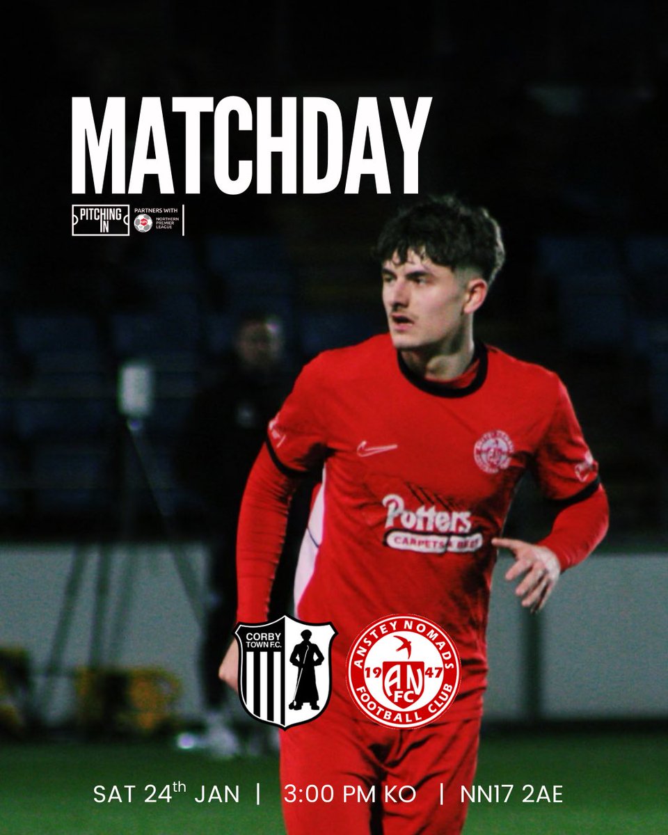 MATCHDAY! 🛣️ 

Back on the road again this afternoon as we make the trip to Corby Town 

Hope to see you there travelling Nomads fans 👋🏻 

#UpTheNomads