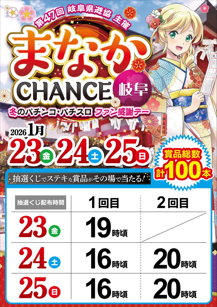 そろそろこんばんは🌟 16時のまなかCHANCEくじ配布は終了してしまい