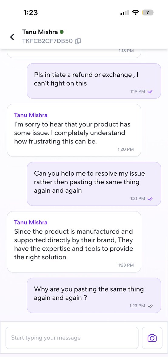 kyunall's tweet photo. @ZeptoNow why are your human customer executives behaving like AI? Also the water dispenser you guys are selling  is pure scam and rather then issuing an exchange or refund now I have to talk to idk who? @zeptocares https://t.co/1aUeXGJQI5