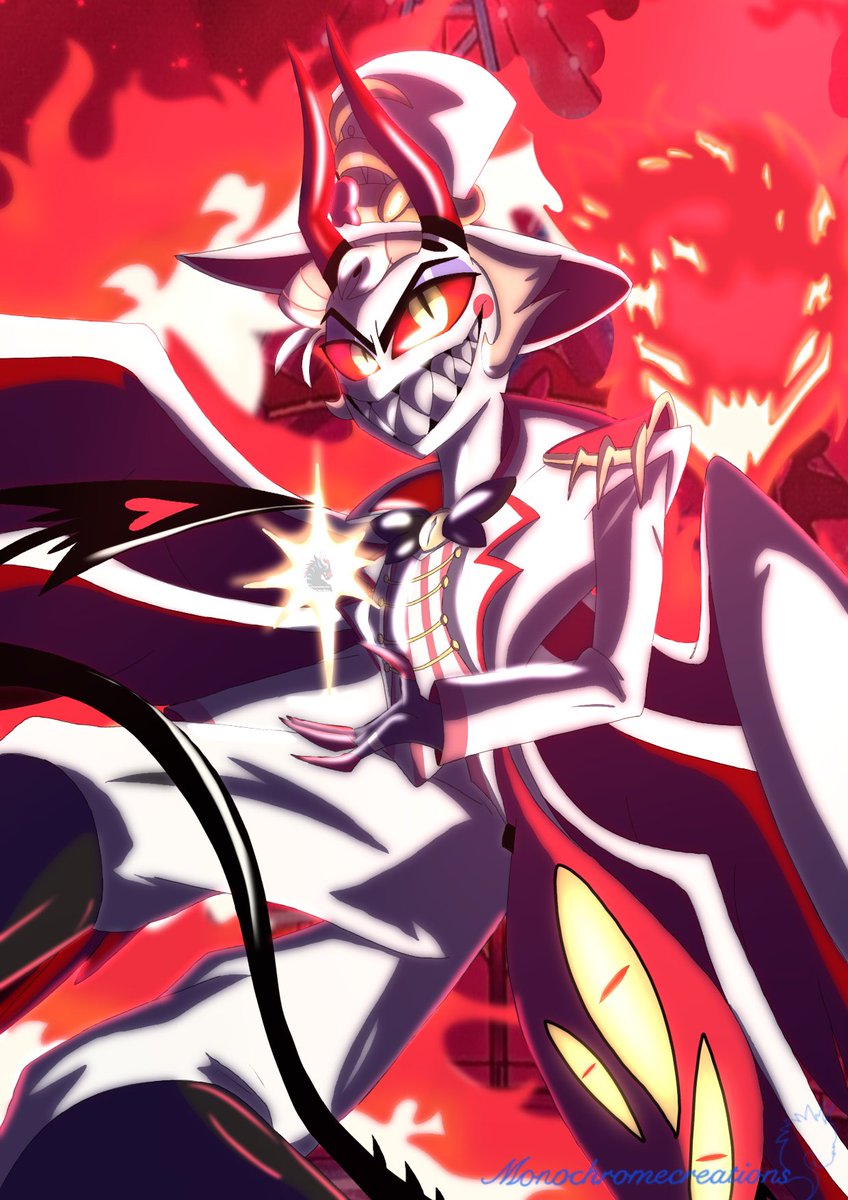 Finished a new Lucifer artwork and i love how the shading and lighting turned out. I also love his fire snake. #HazbinHotelLucifer #HazbinHotel #HazbinHotelFanart #hazbinhotelseason2