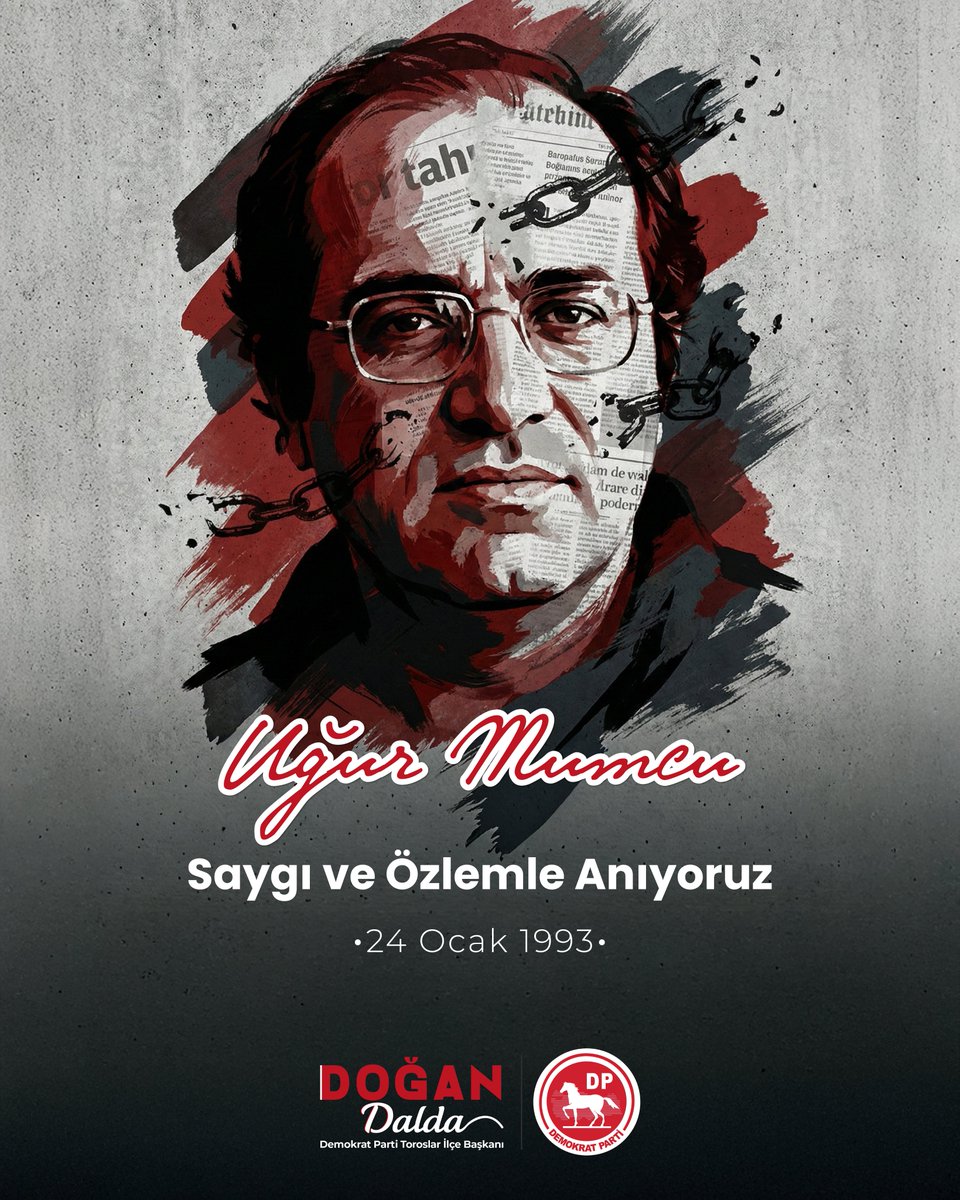Gazeteci–yazar Uğur Mumcu’yu, katledilişinin yıl dönümünde saygı ve özlemle anıyoruz.

Kalemiyle karanlığı aydınlatan, gerçeğin peşinden korkusuzca yürüyen bir aydın olarak hafızamızda yaşamaya devam ediyor.

Unutmadık, unutturmayacağız.