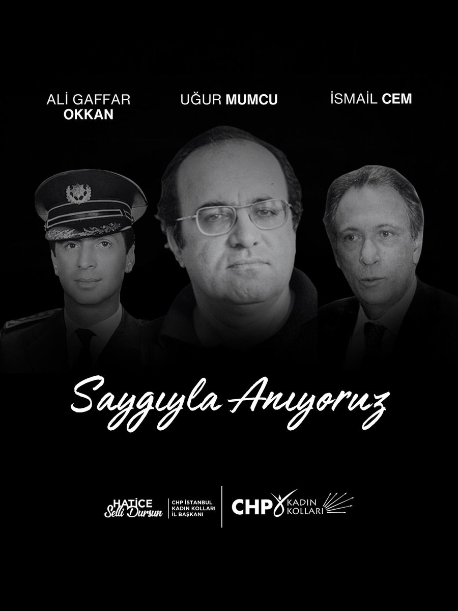 “Bir kişiye yapılan haksızlık tüm topluma karşı işlenmiş bir suçtur.
Susanlar da bu insanlık suçlarına katılmış olur.” 

Uğur Mumcu

Hain bir suikastla aramızdan koparılan araştırmacı gazeteci Uğur Mumcu’yu, görevi başında şehit edilen Diyarbakır Emniyet Müdürü Ali Gaffar Okkan’ı