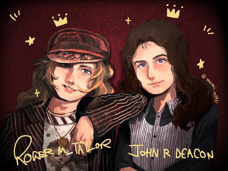 momi_n09ki's tweet photo. 再投稿失礼
ロジャーとディーキーのチェキ風(？)
 #Queen  #dealor https://t.co/7MyTQGZpFe