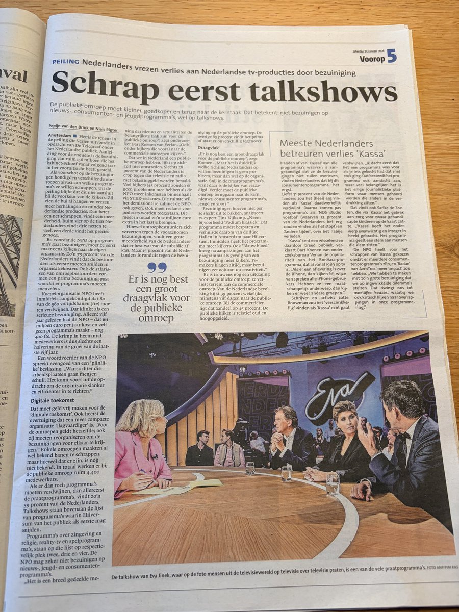 Juist, dat dus. #bezuinigingen #npo