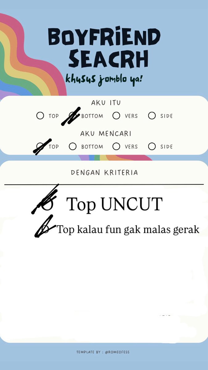 Dua kriteria aja kok luv❤️