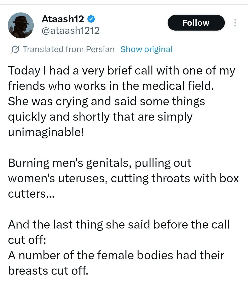 What the regime has done to Iranians 👇 is *exactly* what Hamas savages did to Israelis on October 7.