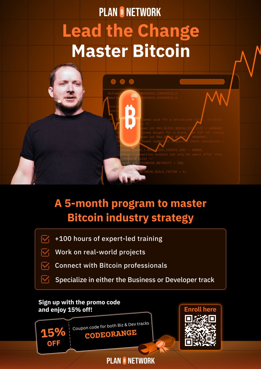 Excited to be involved with the 2026 Bitcoin Programs by @planb_network  Professional Business & Developer Tracks starting Feb 2! 90 hours of expert  education, projects, mentorship, and Lugano Summer School. 👇  https://t.co/DduaUeEyHe