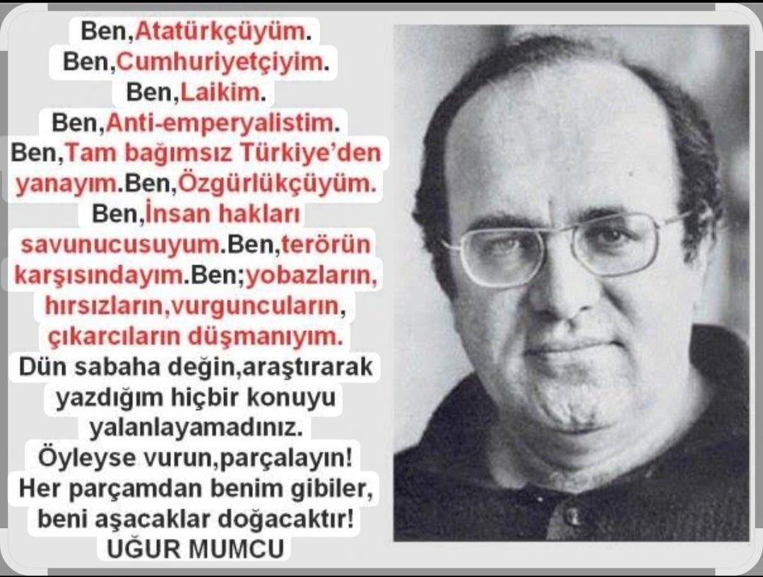 Saygıyla...♥️

"İnsanlar sadece konuştukları şeylerden değil, sustukları şeylerden de sorumludurlar."

#UğurMumcu