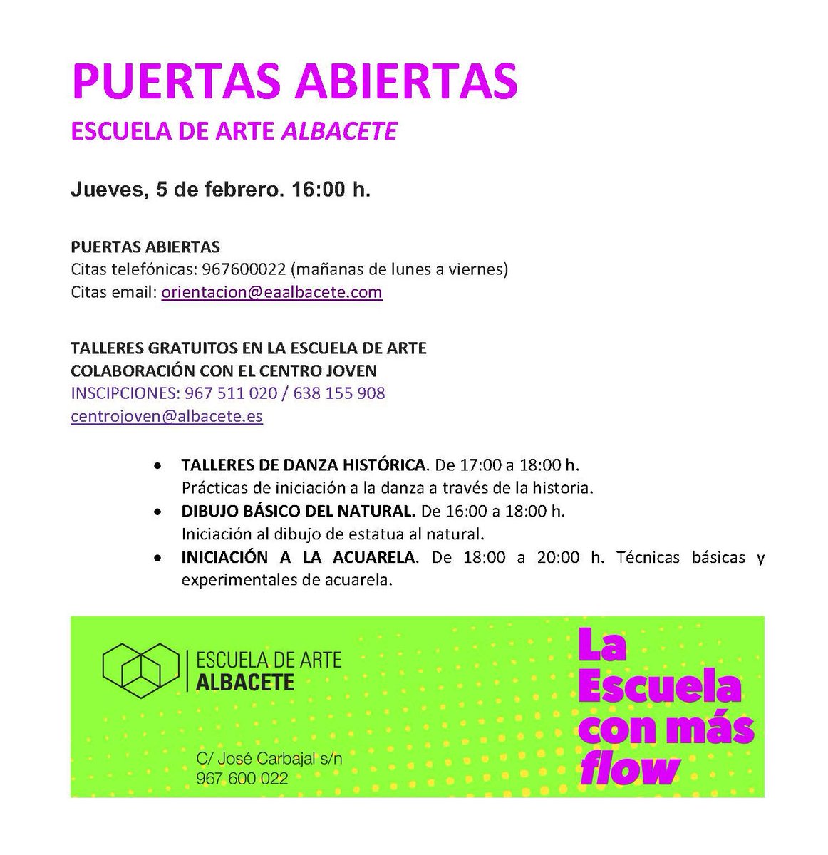 El 5 de febrero a las 16:00h. 
Ven a conocernos!!!