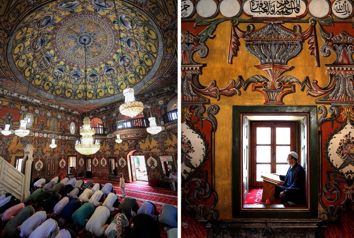 heartefact's tweet image. painted mosque of north macedonia: elegant ottoman heritage 

alaca mosque, 15th century.