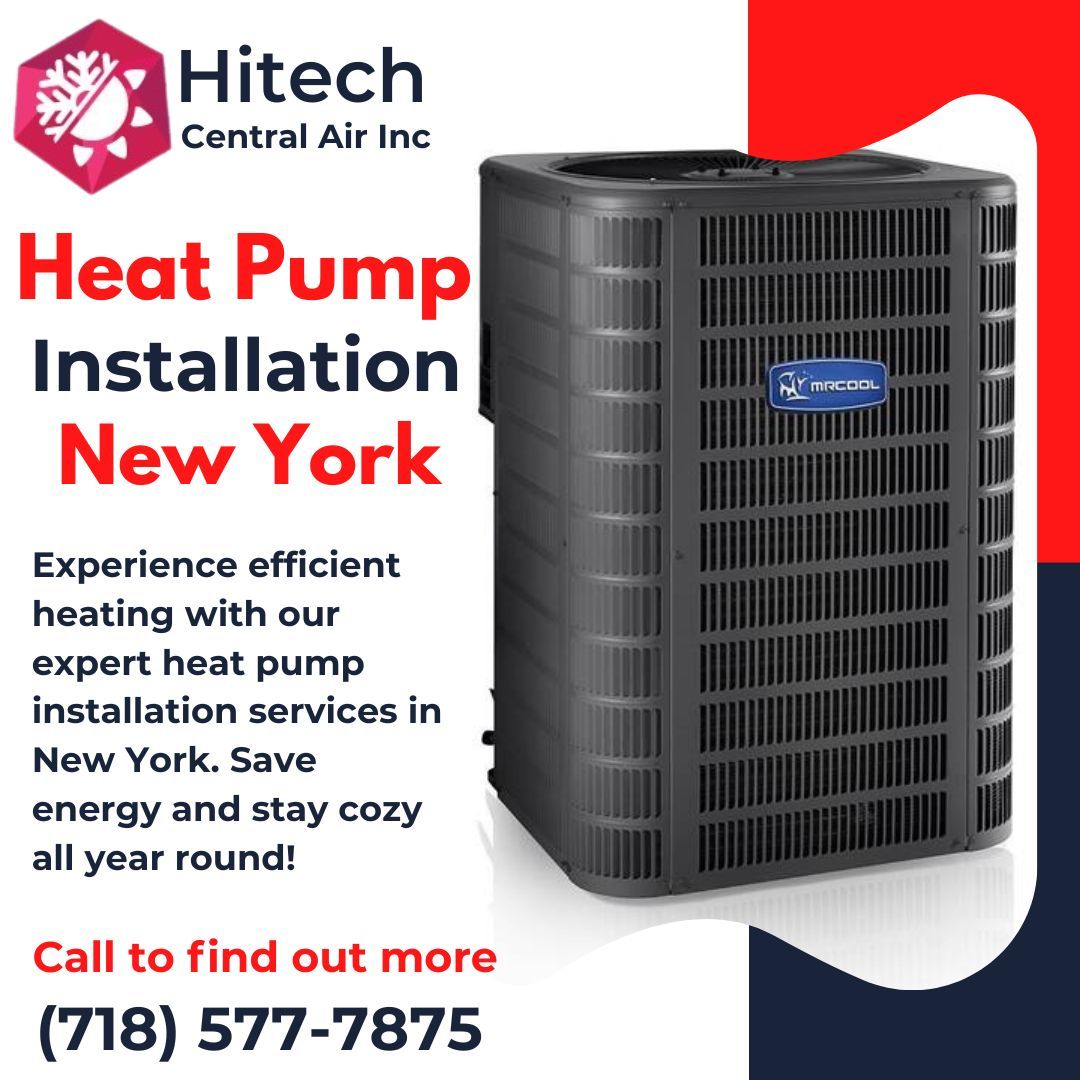 inc_hitech's tweet image. Experience efficient heating with our expert heat pump installation services in New York. Save energy and stay cozy all year round. Call us: (718)-577-7875 or visit: hitechcentralair.com #HeatPump, #Heat, #Fireplaces, #WaterHeaters, #CarbonMonoxide, #Gas, #GasSafe, #Radiators
