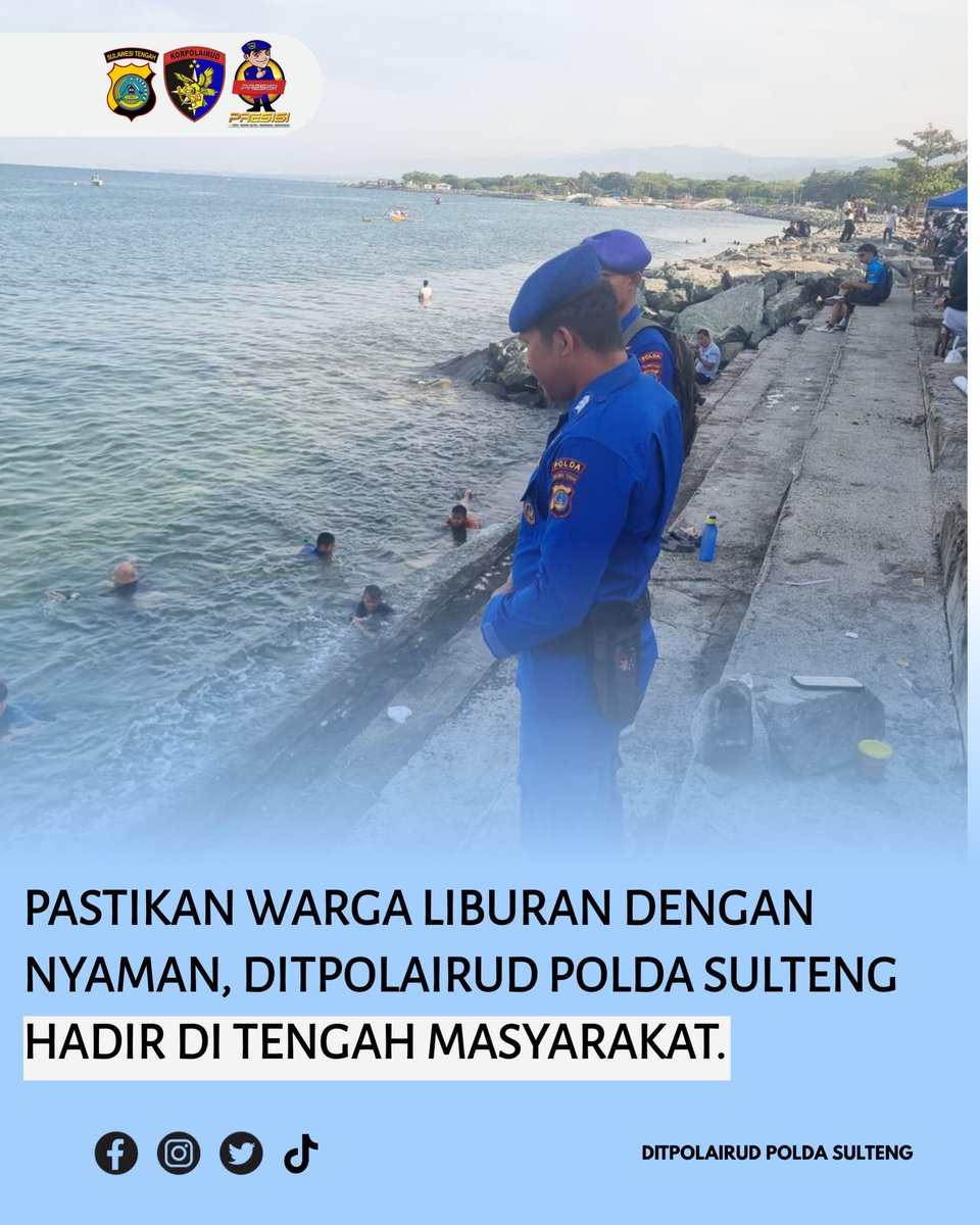 Pastikan Warga Liburan dengan Nyaman, Ditpolairud Polda Sulteng Hadir di Tengah Masyarakat.