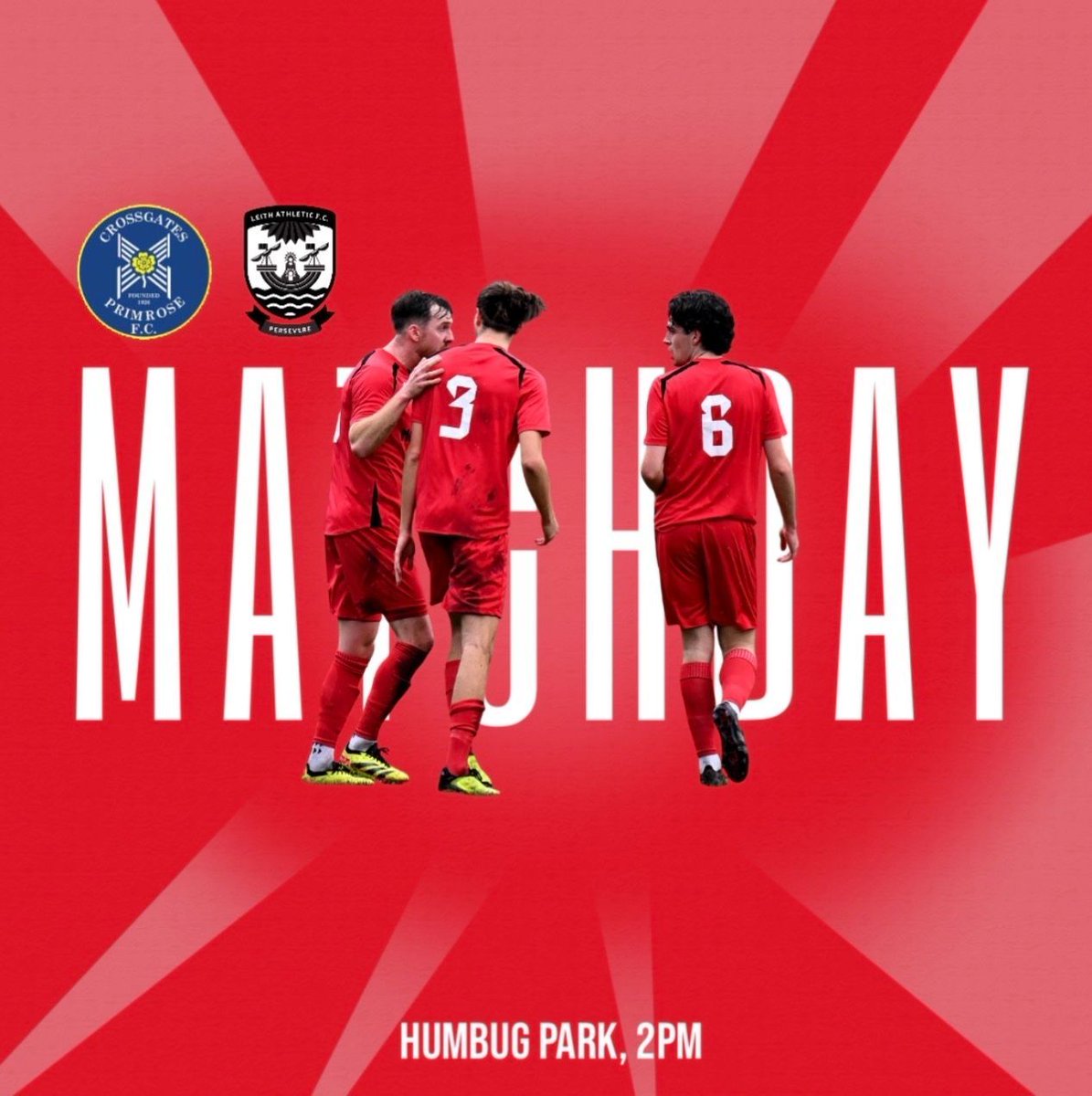 LeithAthEoS's tweet image. GAMEDAY⚽️🏁

We travel to face Crossgates at Humbug Park, kicking off at 2pm.

Come along and support the lads on the road! 🖤