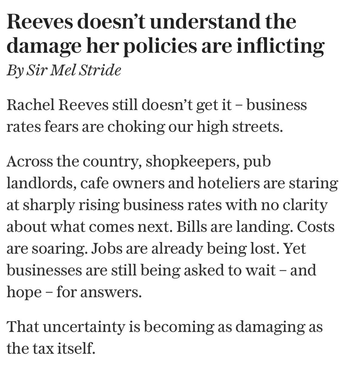 Mel Stride tweet media