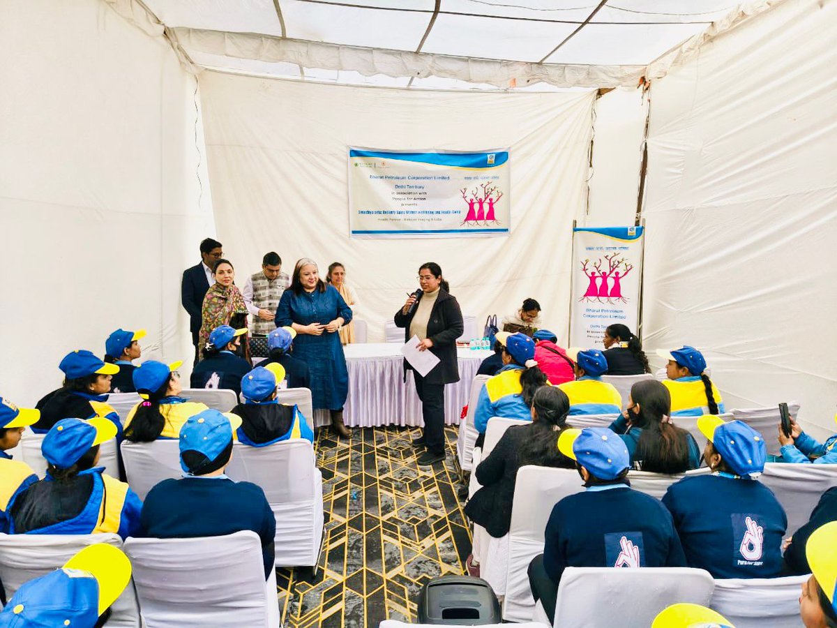 BPCLDELHIRETAIL's tweet photo. Swasthya Setu: A Step Towards Holistic Well-being of Delivery Sales Women*

*Bharat Petroleum Corporation Limited, Delhi Territory*, in association with People for Action, organised *”Swasthya Setu: Delivery Sales Women Well-being and Health Camp” https://t.co/ijei40tEyB