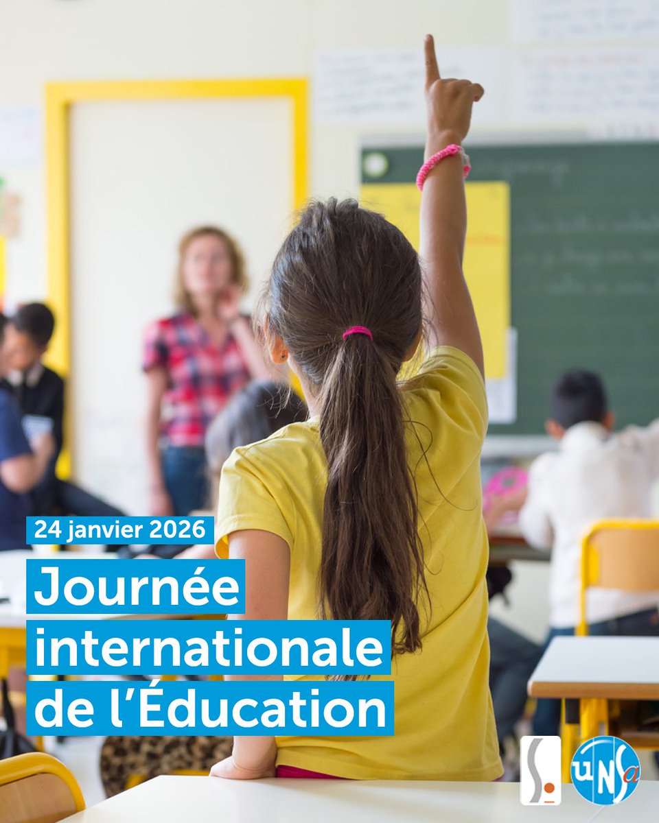📚  Journée internationale de l’Éducation

Dans un monde marqué par les inégalités et les replis, l’éducation est un droit humain et une responsabilité publique 
pour former des citoyennes et citoyens libres, éclairés et solidaires 🌍