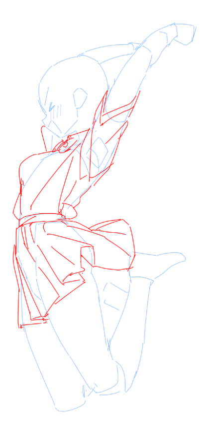 ウォーミングアップで描いたスカートが上手く描けたから見て 