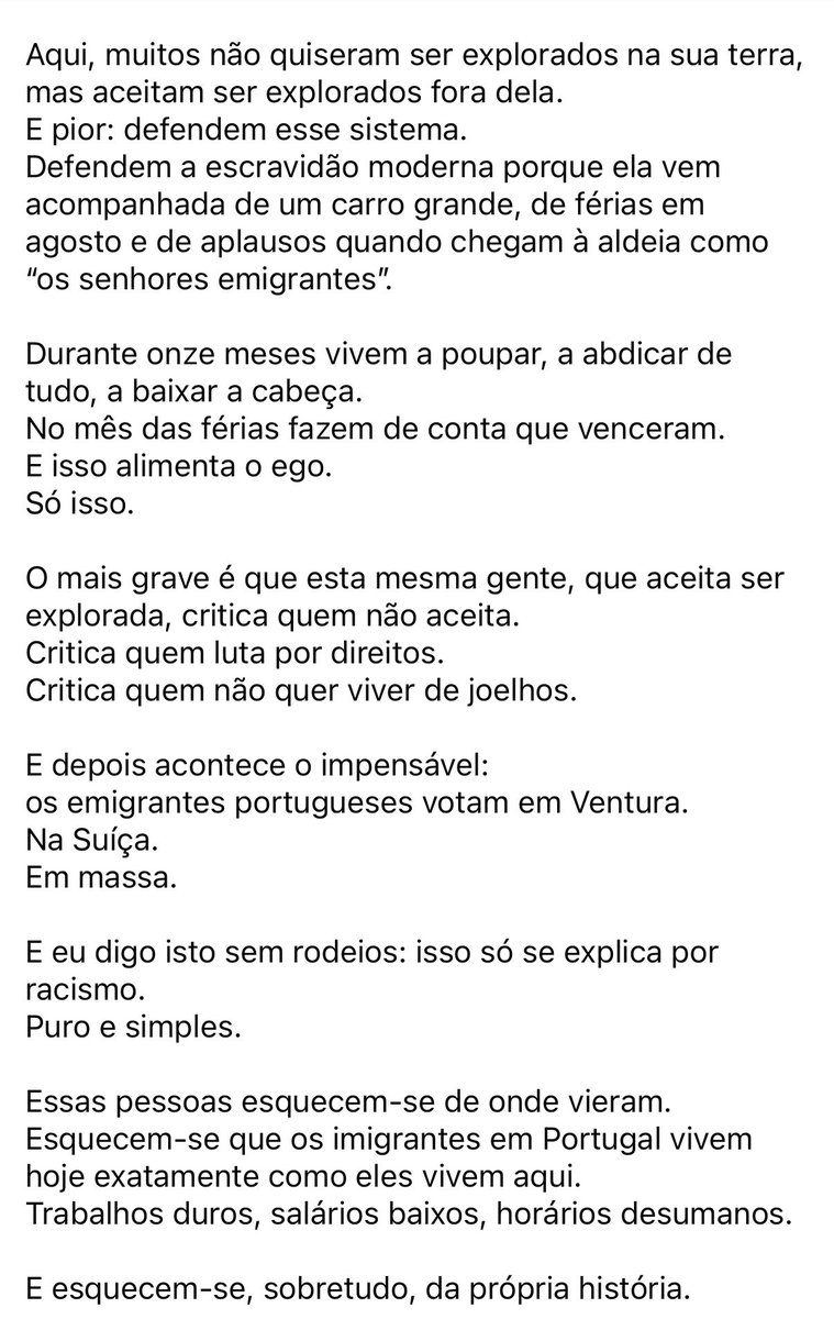 um excerto de um texto maravilhoso sobre os emigrantes de primeira categoria (avecs) que fazem exatamente o mesmo que os imigrantes no nosso país, os trabalhos que ninguém quer. 

*texto de Pedro Rocha