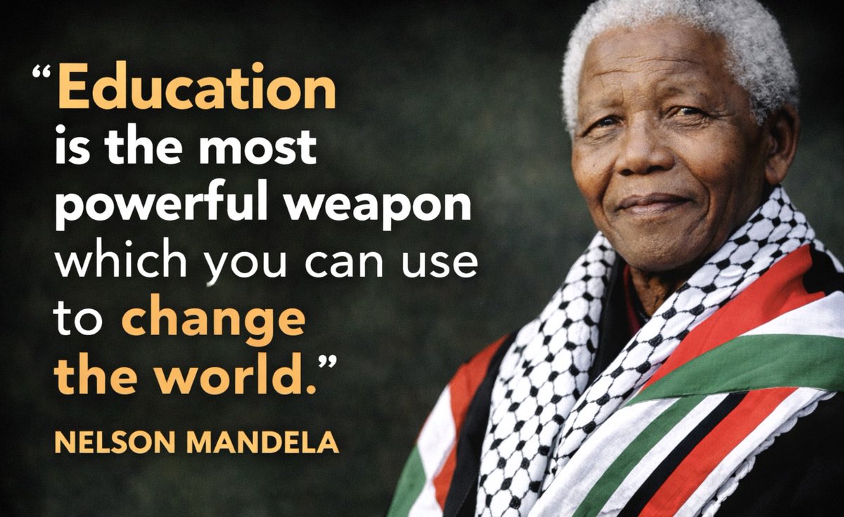 LexCogens's tweet image. “Education is the most powerful weapon which you can use to change the world.” — Nelson Mandela (1918–2013)

Through struggle and imprisonment, Mandela learned firsthand that knowledge is a force for liberation.