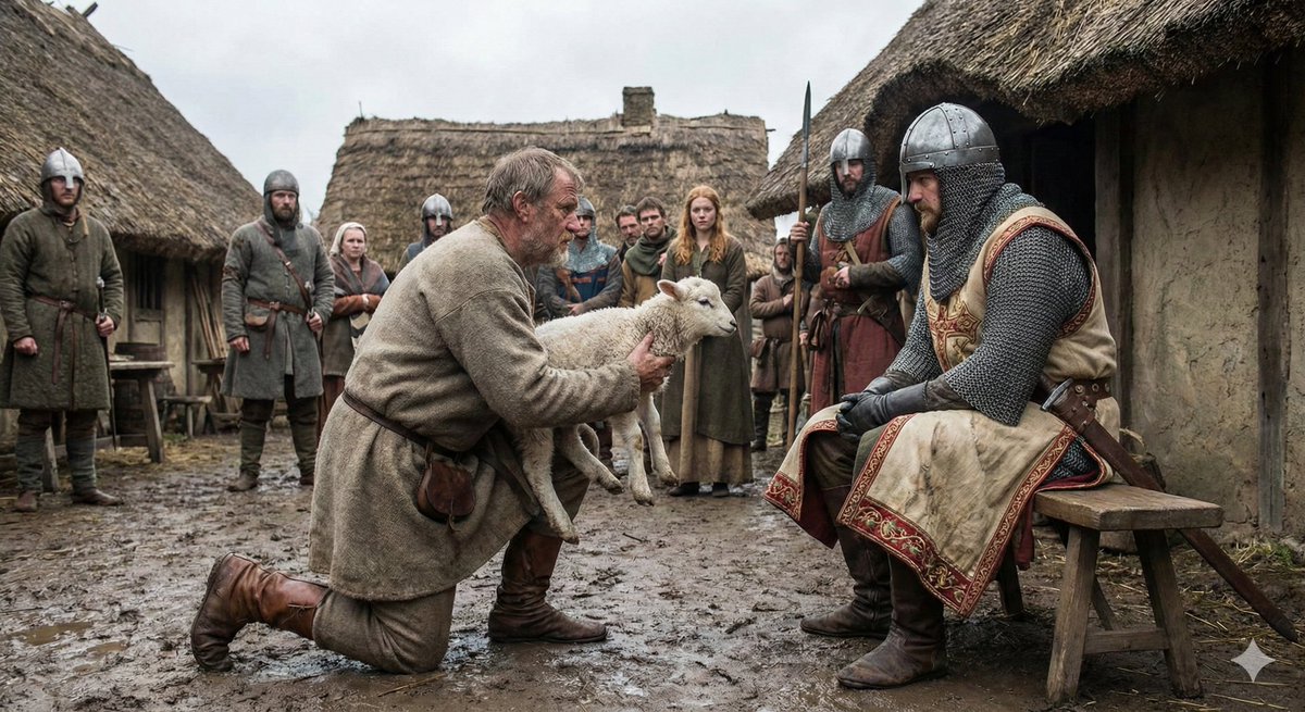 SamaHoole's tweet image. 1066, William the Conqueror takes England. Within a generation, something subtle happens to the English language that reveals everything about who eats what.

The Anglo-Saxon peasants tend the animals. They use their words: cow, pig, sheep, deer, calf. These are the living…