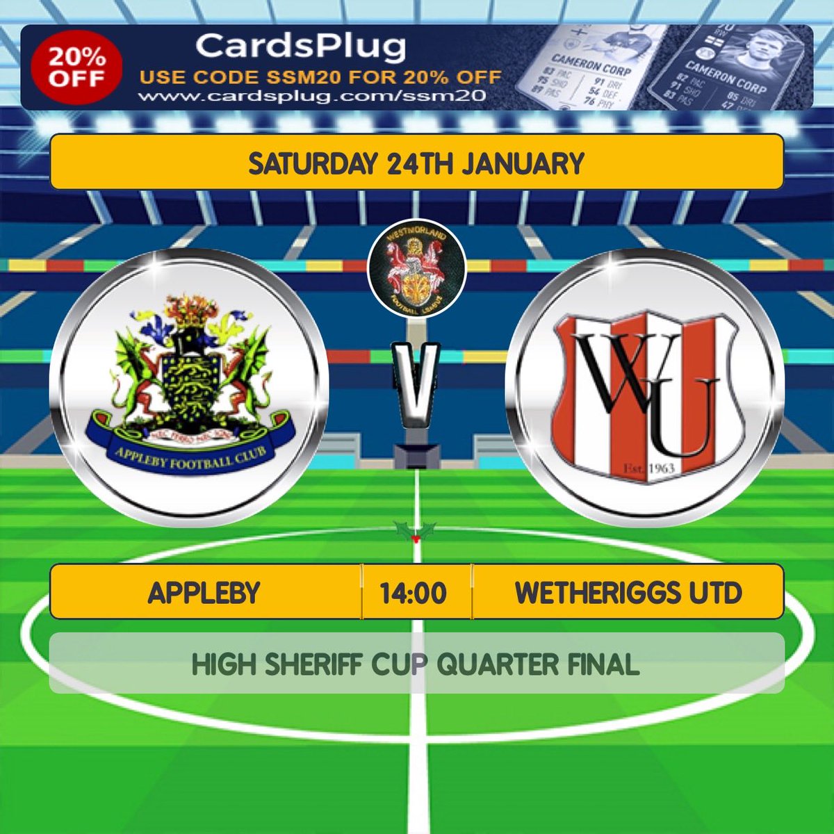 Another quarter final for the first team today! They travel to broad close to take on Appleby which is always a close fought game, 14:00 Kick off ⚽️ 

#UpTheRiggs
🔴⚪️🔴⚪️