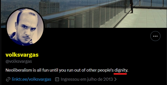 ☢️Reflexão da Cooperativa: prostituir a liberdade de expressão.

Uma coisa é liberdade de expressão, outra bem diferente é ser a p@tinha da liberdade de expressão. 🥸

Todos a adoram, mas quase ninguém a quer solteirinha da vida. Preferem-na com trela curta, vacinada, registada