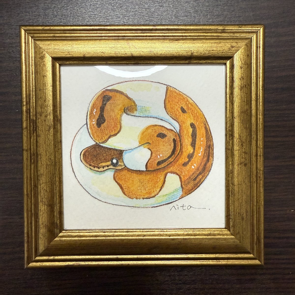 原画市_制作中 #原画市2026 ボールパイソンの原画完成！ 透明水彩と