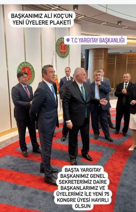 ali koç yargıtay üyelerine boşuna plaket vermemiş