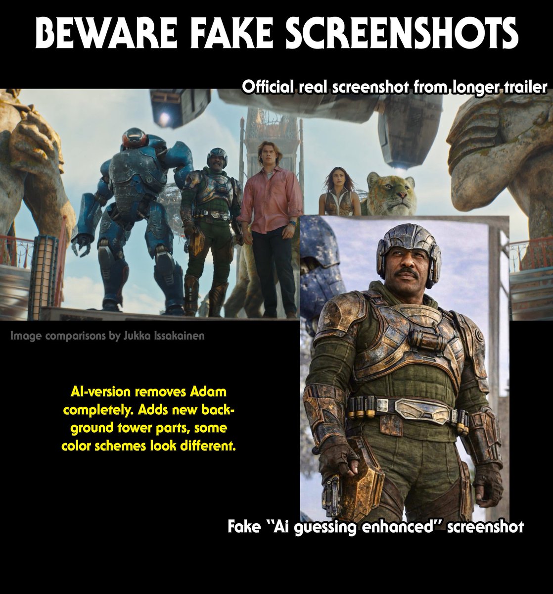 There are some Fake "AI-guesswork" trailer-screenshots floating online. Just be mindful you guys. 😅
I know they sometimes look very clean and sharp and nice. But they are not actual screenshots from the real trailer.
#MastersOfTheUniverse